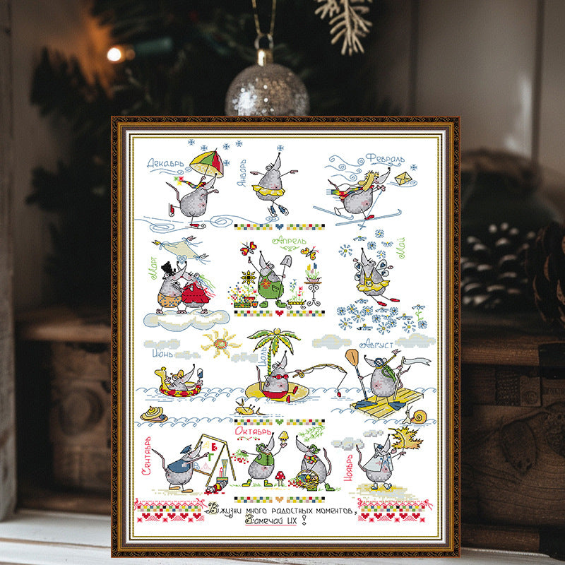 “Little Mouse's Holiday”Cross Stitch DIY Kit