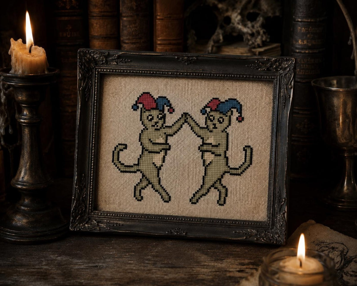 Medieval Cat Cross Stitch DIY Kit