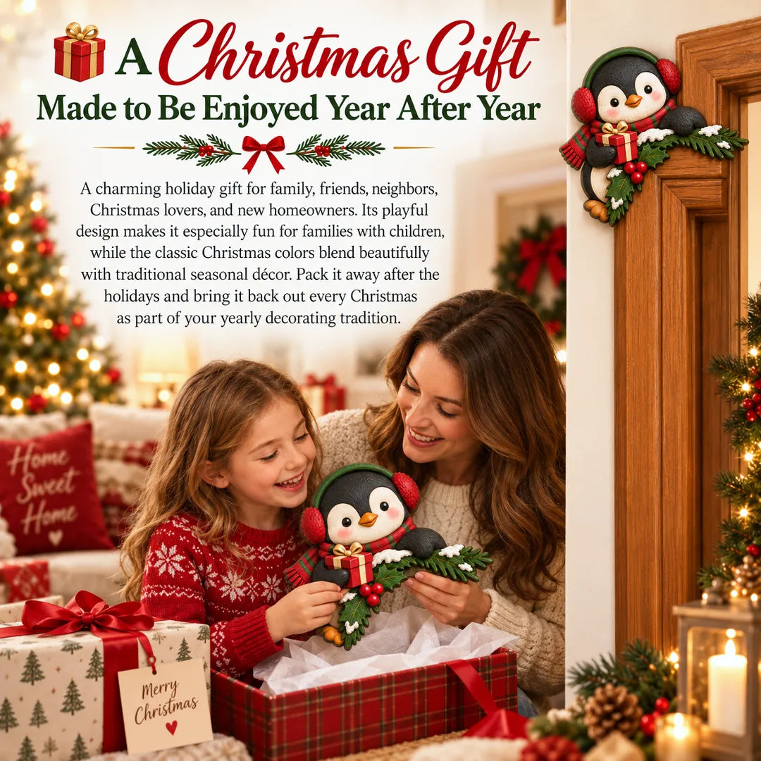 🎅 3D Sculpted Christmas Door Frame Corner Decor