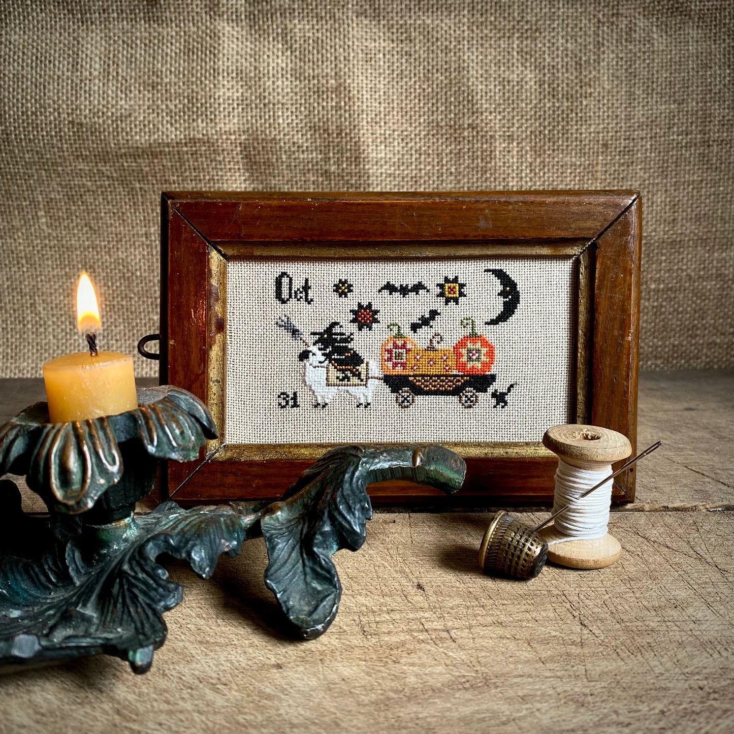 Halloween Wagon Cross Stitch DIY Kit