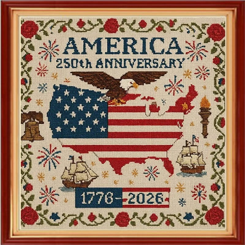 Independence Day 1776 - 2026 Cross Stitch Diy Kit🧵