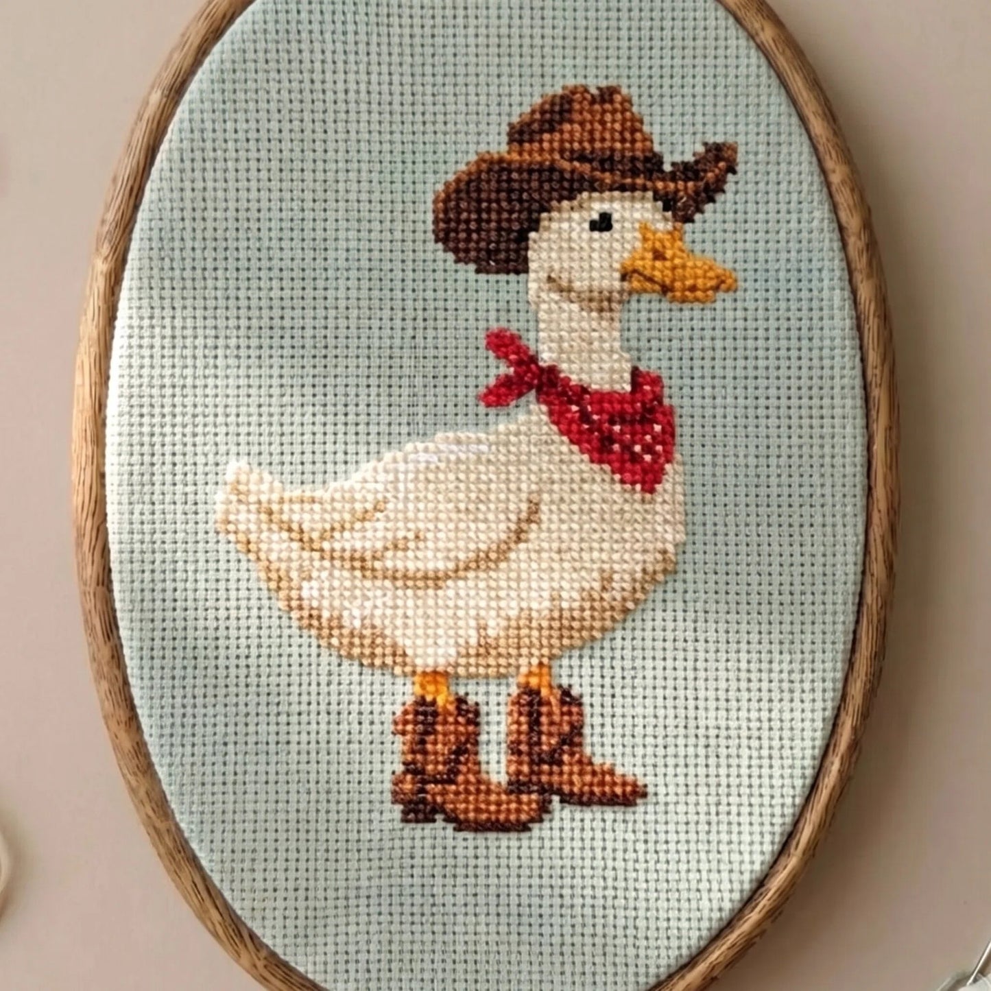 🦢Cowboy Duck Cross Stitch DIY Kit