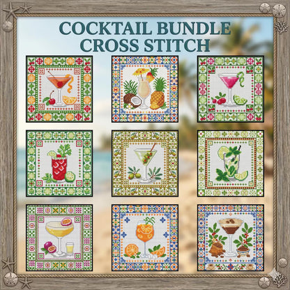 🍸Summer Cocktails Cross Stitch DIY Kit