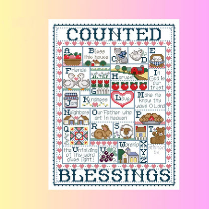 Faith-Inspired Counted Blessings Cross Stitch