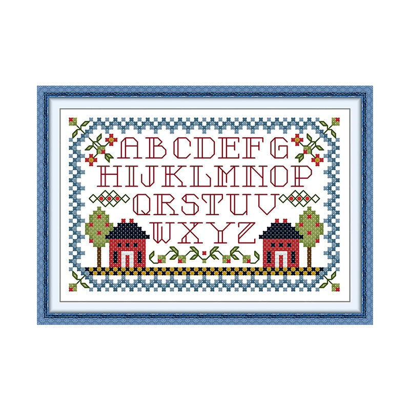 “Rustic Alphabet” Cross Stitch DIY Kit