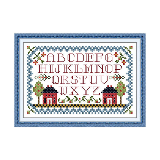 “Rustic Alphabet” Cross Stitch DIY Kit