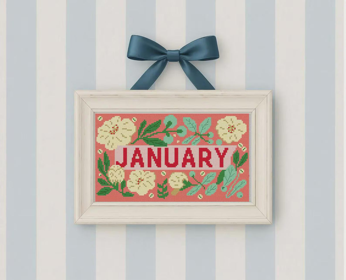 Floral Calendar Cross Stitch DIY Kit