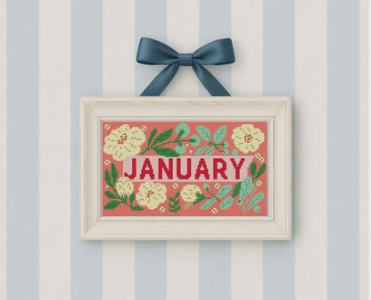 Floral Calendar Cross Stitch DIY Kit