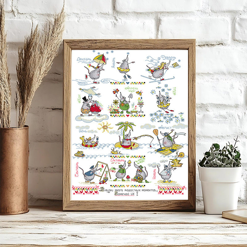 “Little Mouse's Holiday”Cross Stitch DIY Kit