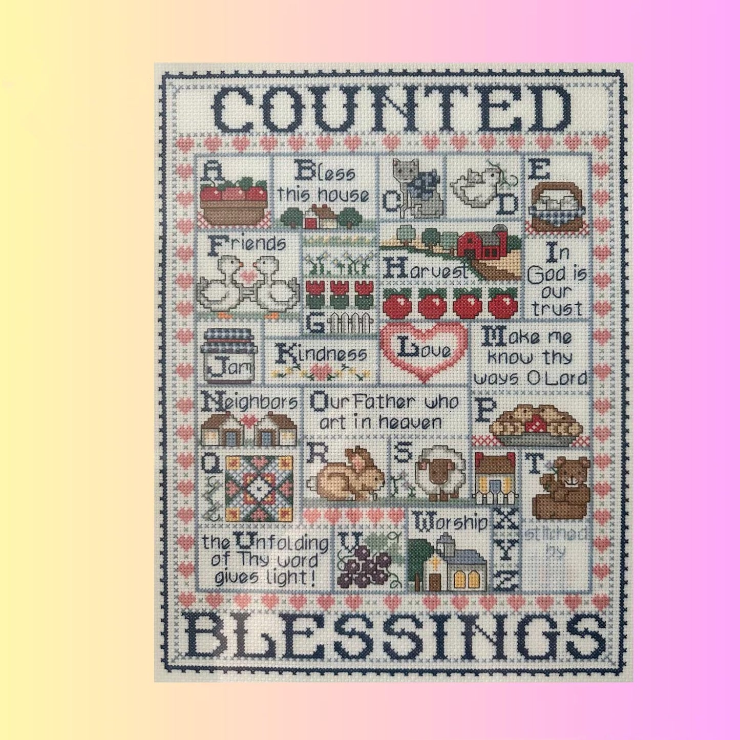 Faith-Inspired Counted Blessings Cross Stitch