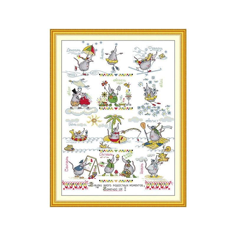 “Little Mouse's Holiday”Cross Stitch DIY Kit
