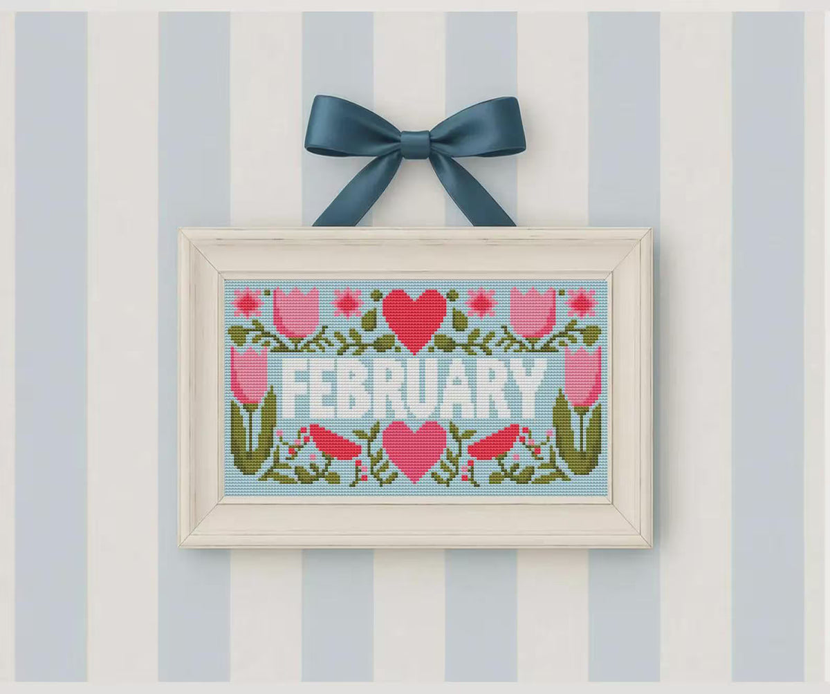 Floral Calendar Cross Stitch DIY Kit