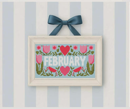 Floral Calendar Cross Stitch DIY Kit