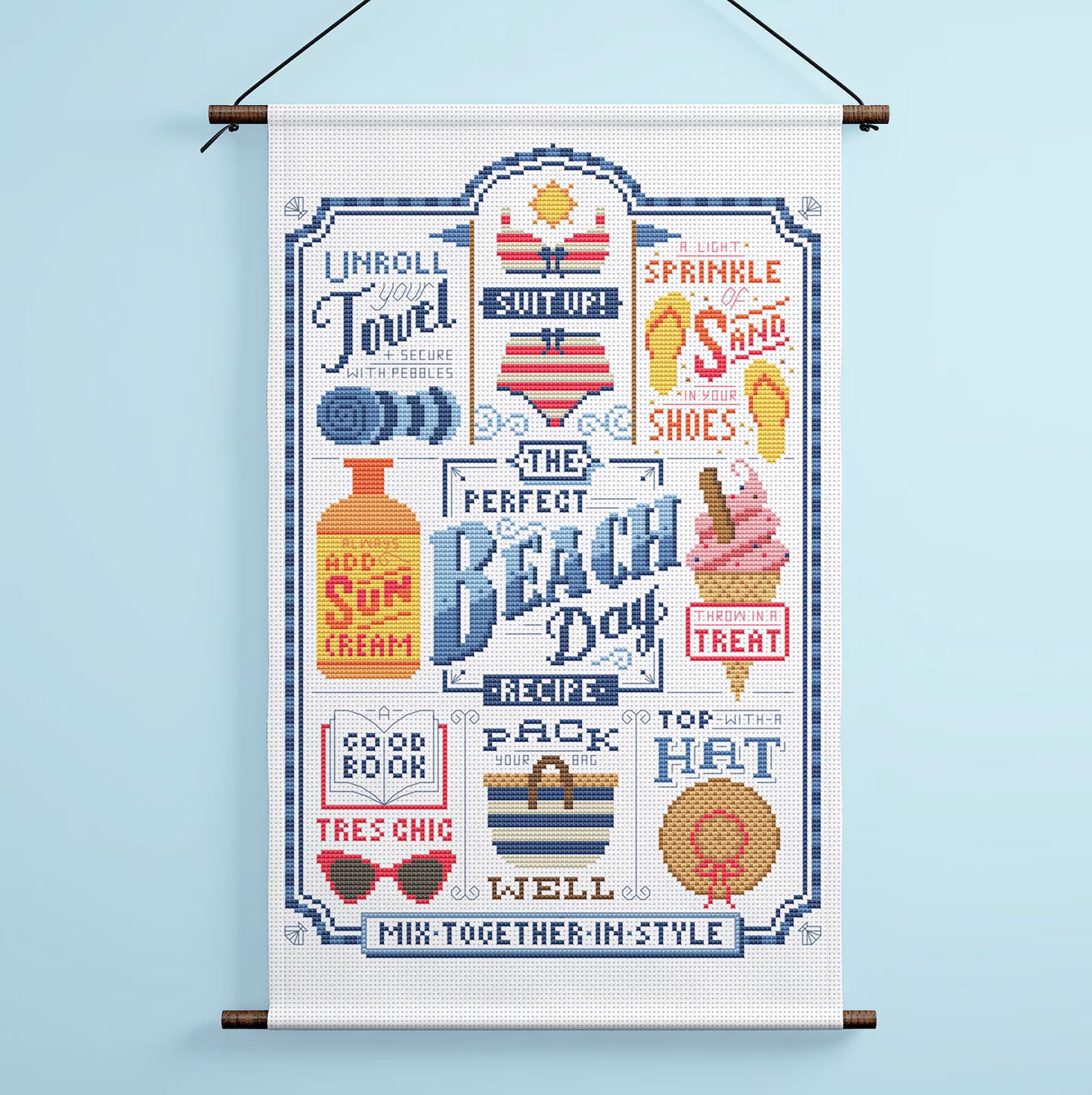 🏖️Beach Day Recipe Cross Stitch DIY Kits
