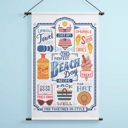 🏖️Beach Day Recipe Cross Stitch DIY Kits