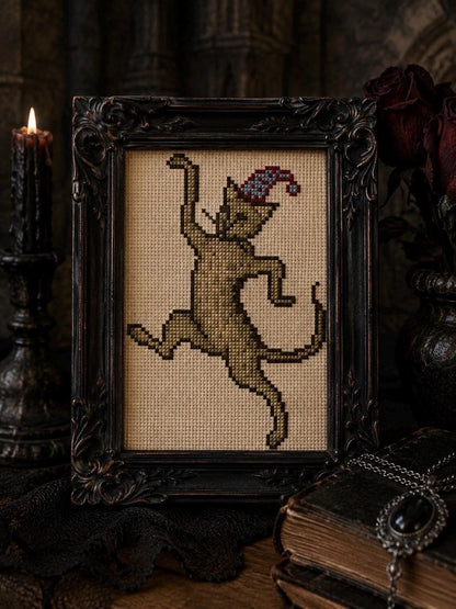 Medieval Cat Cross Stitch DIY Kit