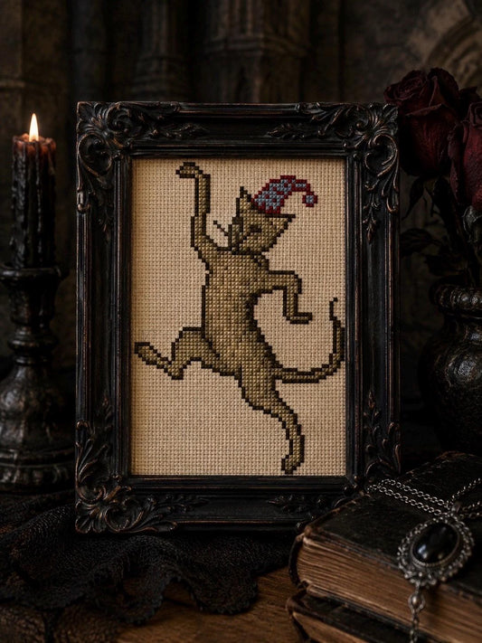 Medieval Cat Cross Stitch DIY Kit