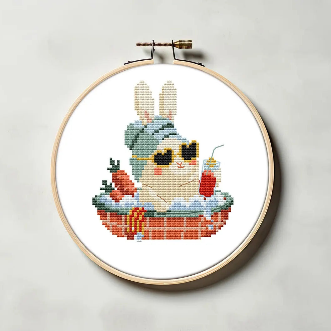 Cute Spa Bunny Cross Stitch DIY Kit