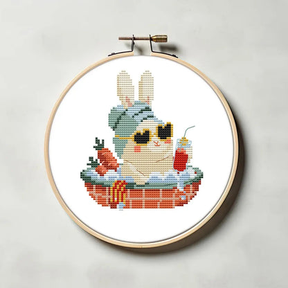 Cute Spa Bunny Cross Stitch DIY Kit