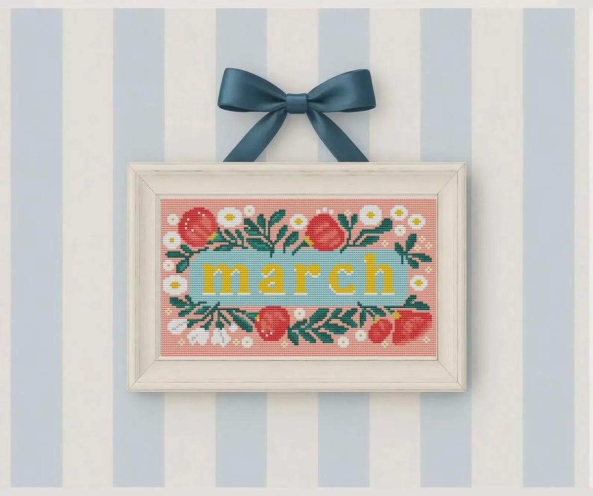 Floral Calendar Cross Stitch DIY Kit