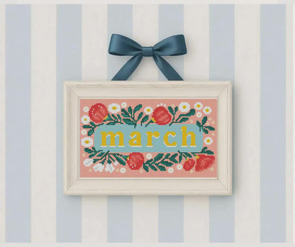 Floral Calendar Cross Stitch DIY Kit