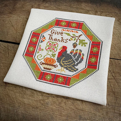 Give Thanks Tiny Quaker Cross Stitch DIY Kit