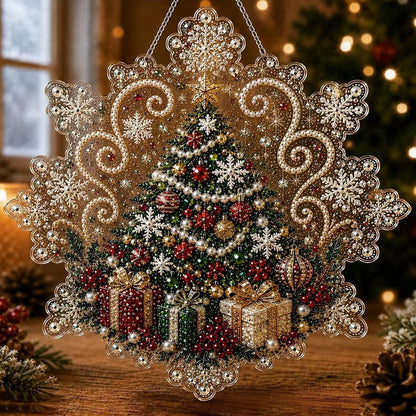 DIY Christmas Pearl Diamond Painting Kit – Sparkling Holiday Suncatcher Ornament for Festive Home Decor