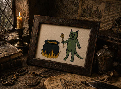 Medieval Cat Cross Stitch DIY Kit