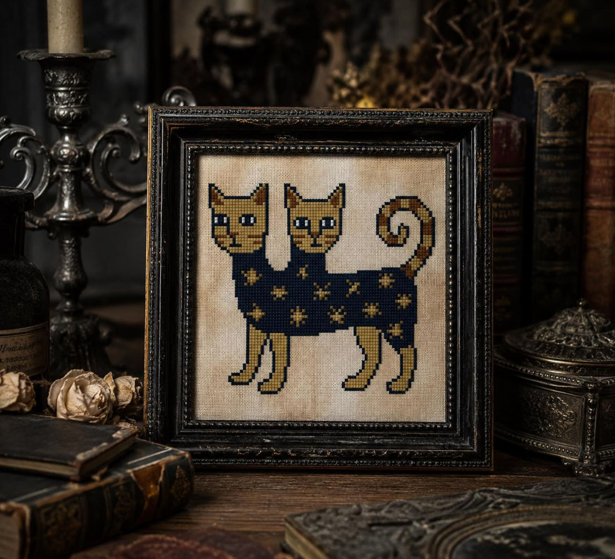 Medieval Cat Cross Stitch DIY Kit