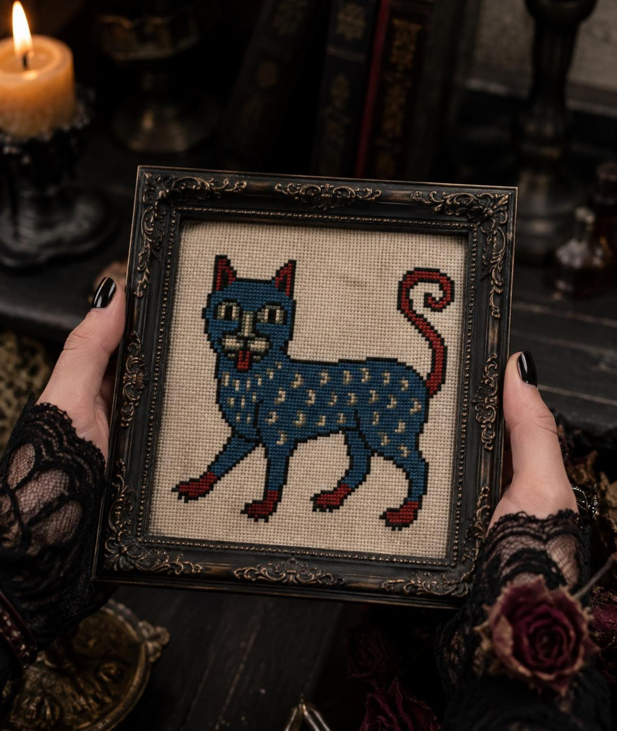 Medieval Cat Cross Stitch DIY Kit