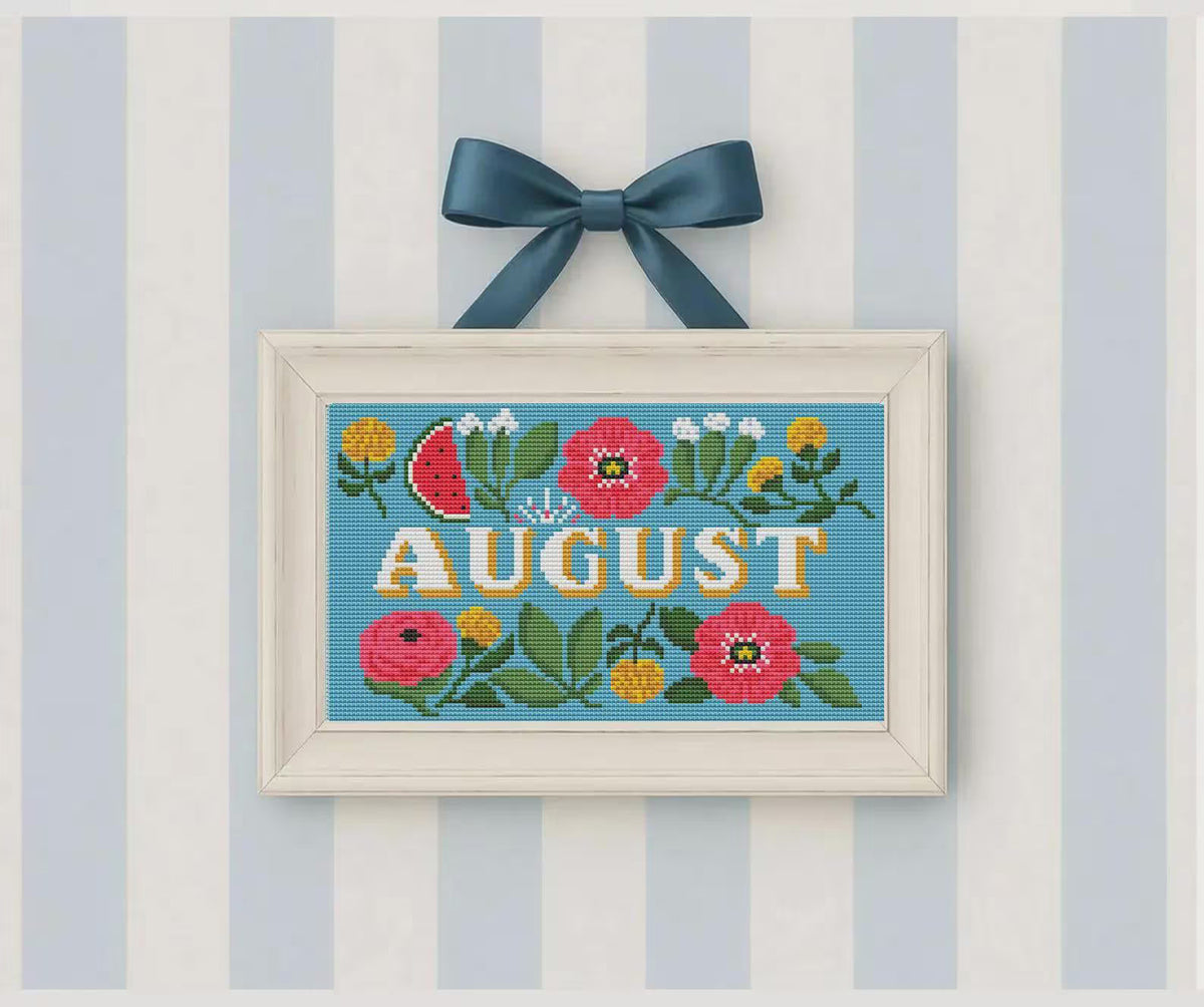 Floral Calendar Cross Stitch DIY Kit