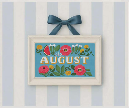 Floral Calendar Cross Stitch DIY Kit