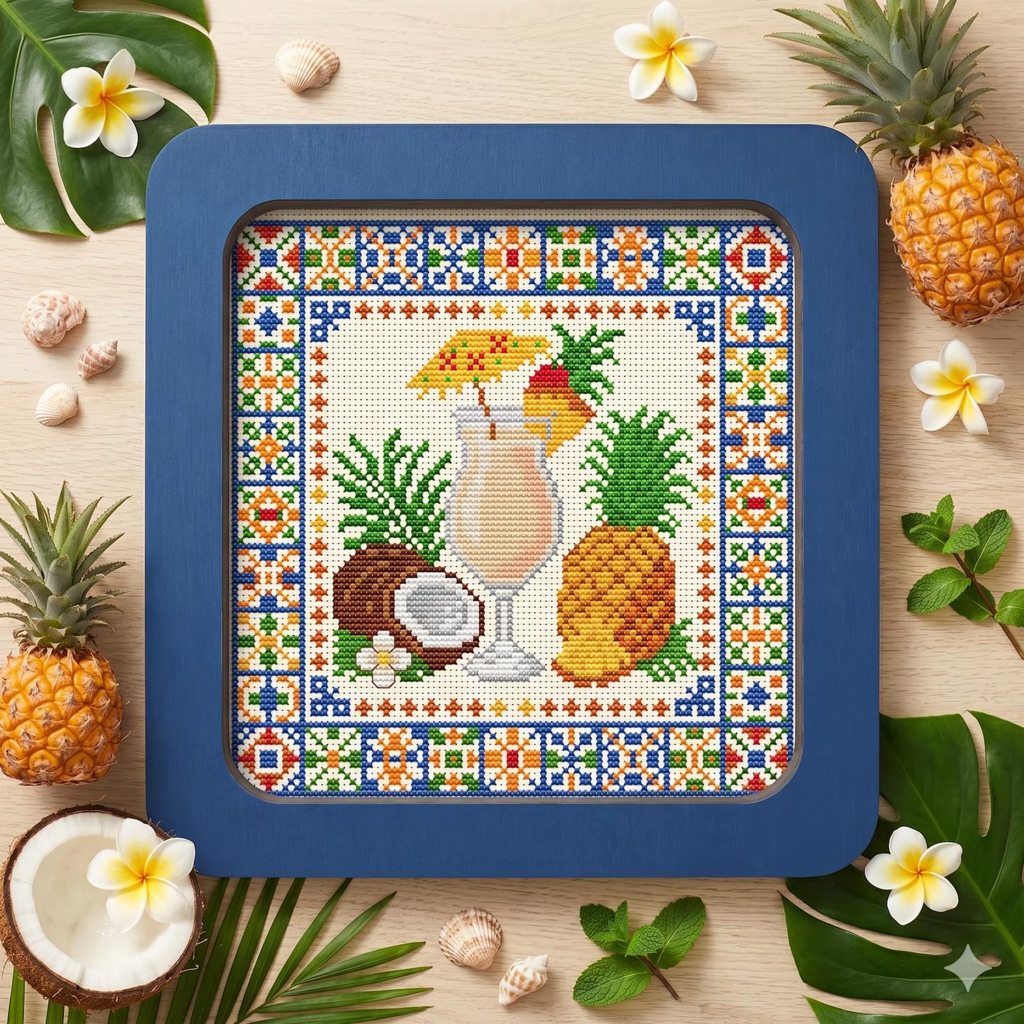 🍸Summer Cocktails Cross Stitch DIY Kit