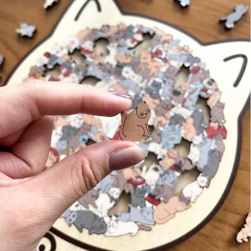 🎁Wooden Cat Puzzle with 135 Pieces