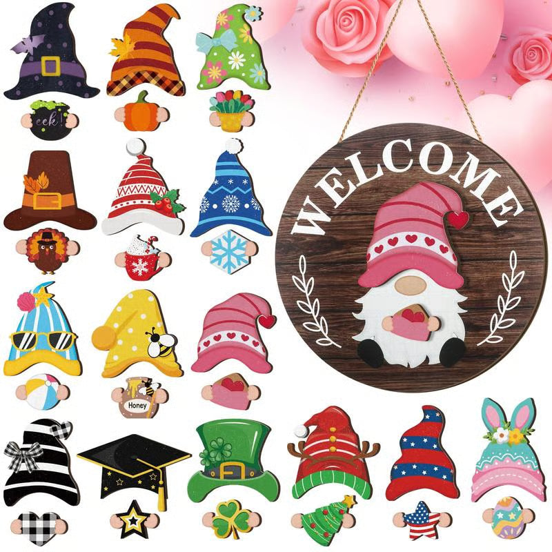 💫Interchangeable Wooden Gnome Decor🚪