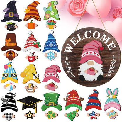 💫Interchangeable Wooden Gnome Decor🚪