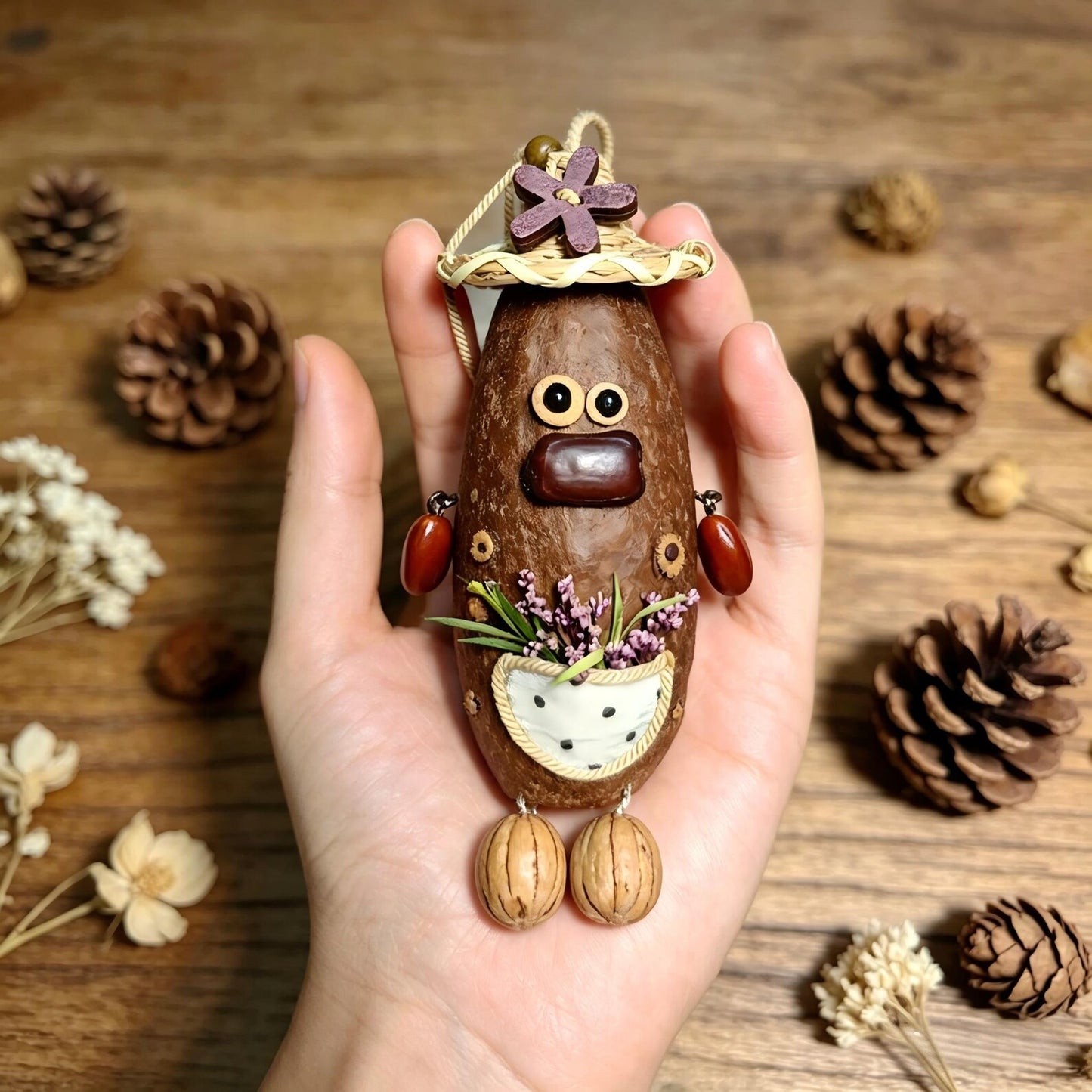 Creative Plant Nut Shell Pendant DIY Kit Handmade Craft Gift
