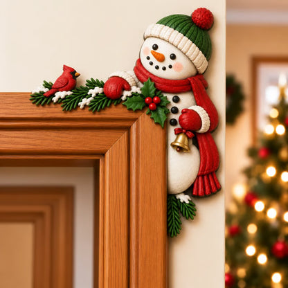 🎅 3D Sculpted Christmas Door Frame Corner Decor