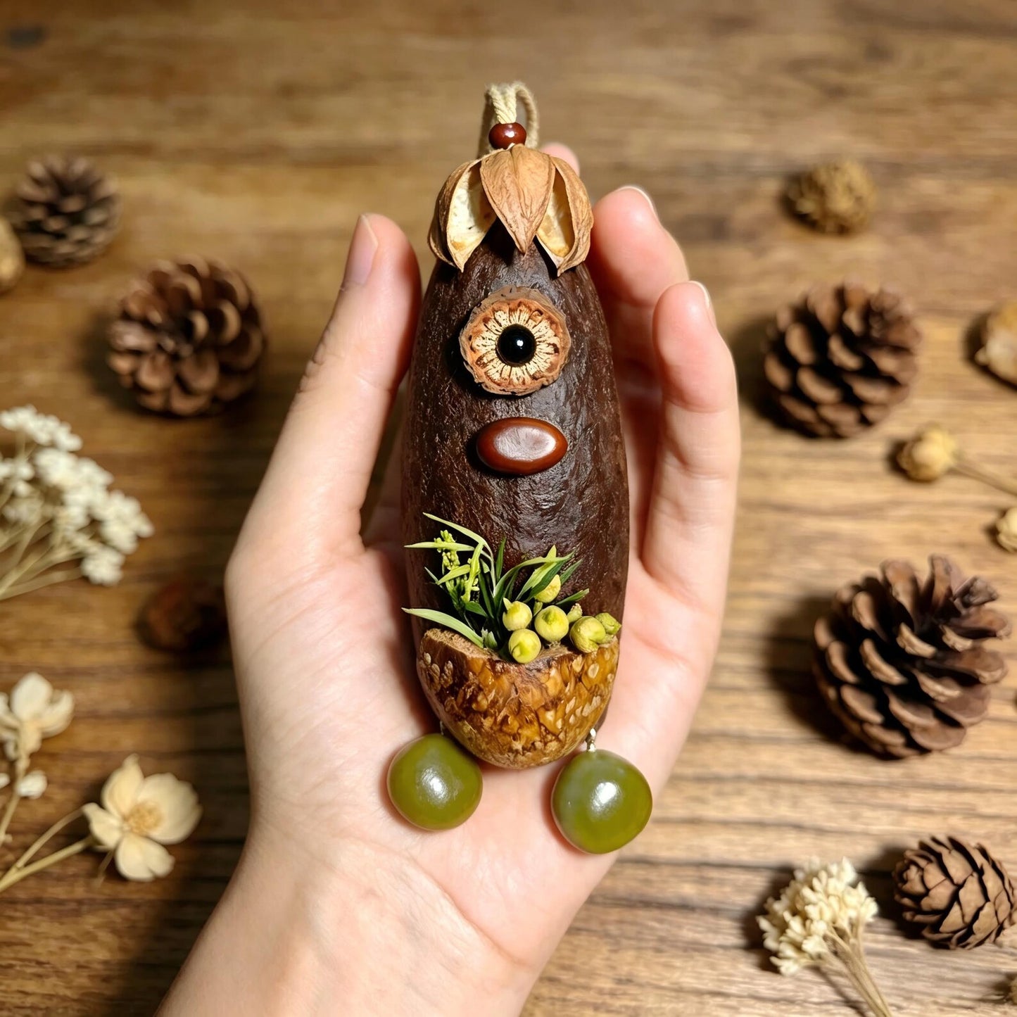 Creative Plant Nut Shell Pendant DIY Kit Handmade Craft Gift