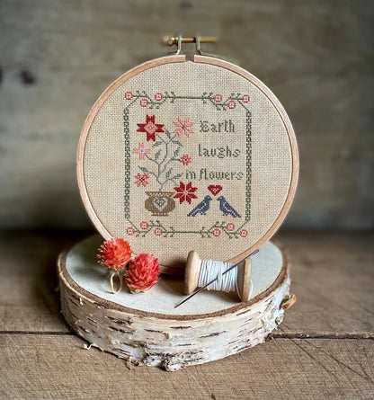 "Earth laughs in flowers" Sampler Cross Stitch DIY Kit🧵