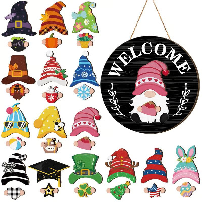 💫Interchangeable Wooden Gnome Decor🚪