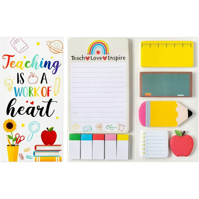 📝 "Teaching with Heart" Teacher's Sticky Notes – well-organized and inspiring, the perfect gift for teachers! ❤️🍎