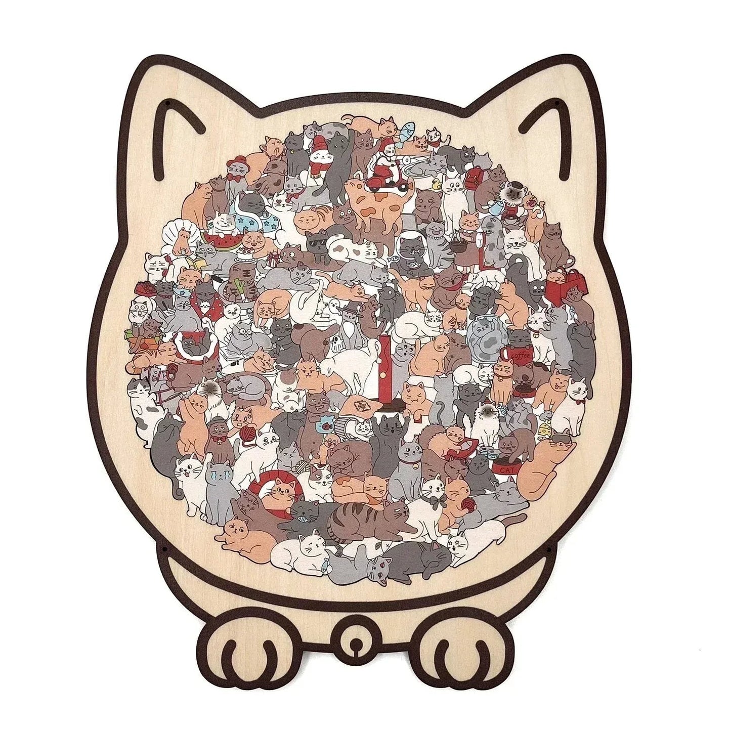 🎁Wooden Cat Puzzle with 135 Pieces