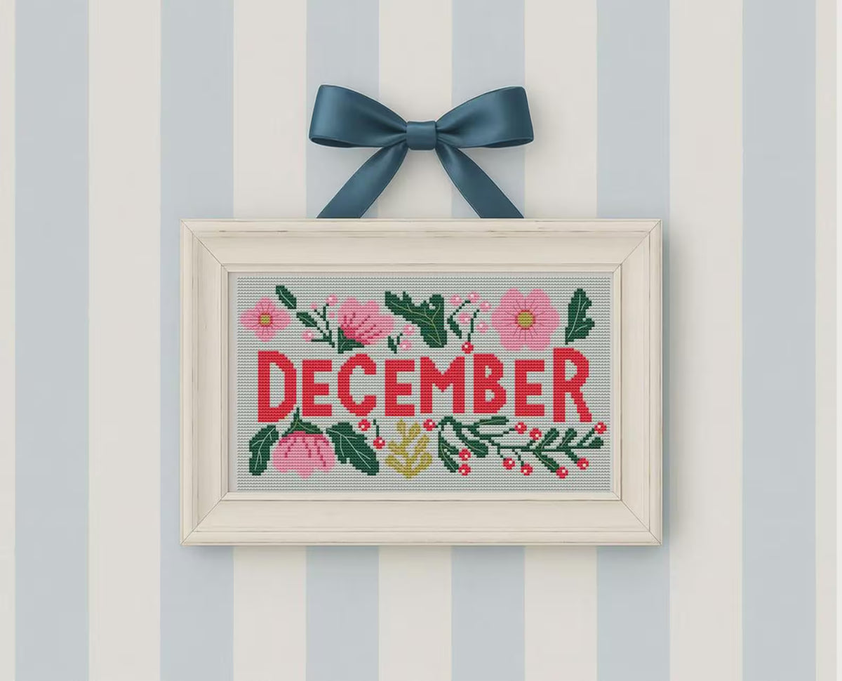 Floral Calendar Cross Stitch DIY Kit