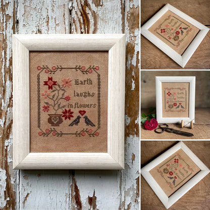 "Earth laughs in flowers" Sampler Cross Stitch DIY Kit🧵
