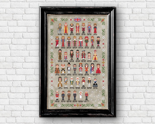 "Kings and Queens of England and United Kingdom" Cross Stitch DIY Kit