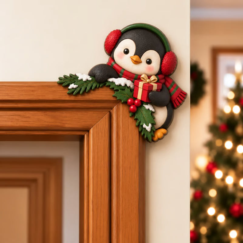 🎅 3D Sculpted Christmas Door Frame Corner Decor