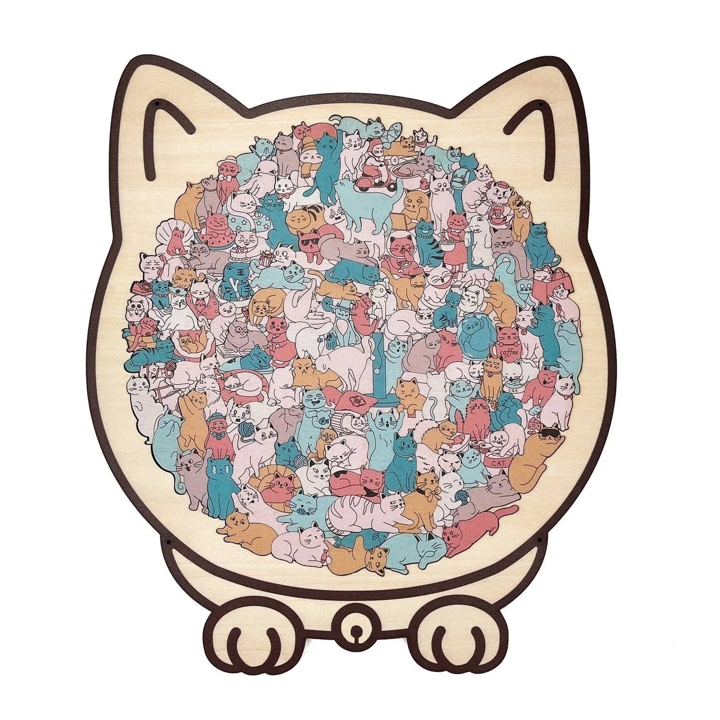 🎁Wooden Cat Puzzle with 135 Pieces