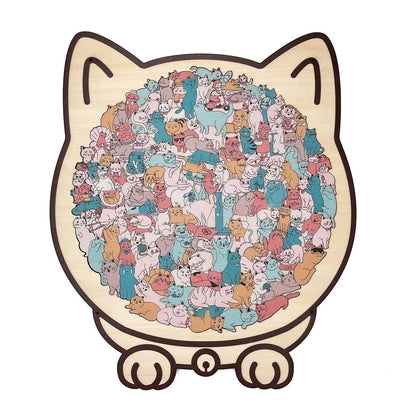 🎁Wooden Cat Puzzle with 135 Pieces