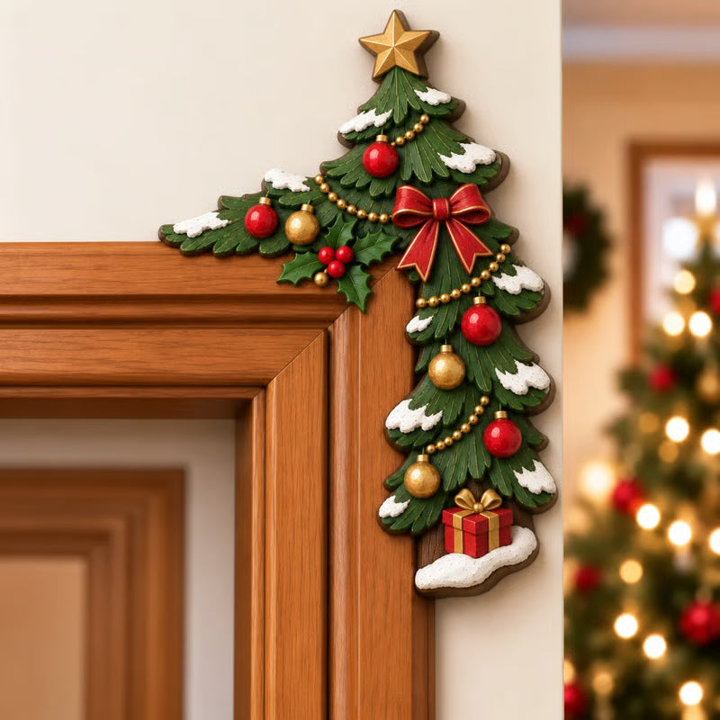 🎅 3D Sculpted Christmas Door Frame Corner Decor